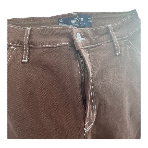 Hollister Ultra High-rise Dad Jean - Vintage Stretch Brown Cargo Denim 27x31 | 5 - Picture 5 of 9